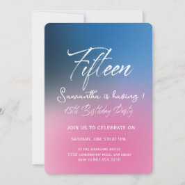 Modern Minimalist Quinceañera 15th Birthday 招待状