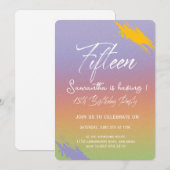 Modern Minimalist Quinceañera 15th Birthday 招待状 (正面/裏面)