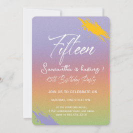Modern Minimalist Quinceañera 15th Birthday 招待状