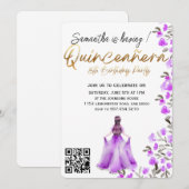 Modern Minimalist Quinceañera 15th Birthday 招待状 (正面/裏面)