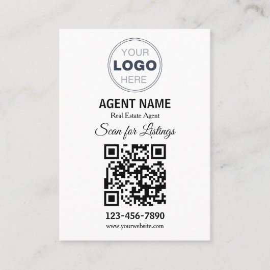 Modern Minimalist Real Estate Listing Scan 名刺 (正面)