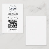 Modern Minimalist Real Estate Listing Scan 名刺 (正面/裏面)