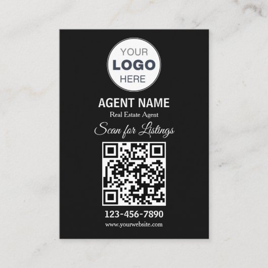 Modern Minimalist Real Estate Listing Scan 名刺 (正面)