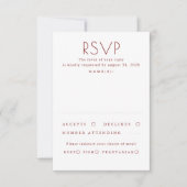 Modern Minimalist Red and White Wedding RSVP (正面)