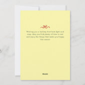 Modern Minimalist Red Bow 4 Photo Merry Christmas シーズンカード (裏面)