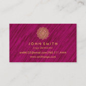 Modern Minimalist Red Gold Lotus Yoga Instructor B 名刺 (裏面)