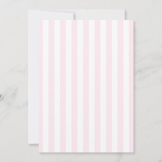 Modern Minimalist Red Pink Stripes Bridal Shower 招待状 (裏面)
