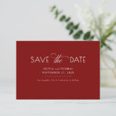 Modern Minimalist Red Wedding Save The Date セーブザデート (スタンド正面)