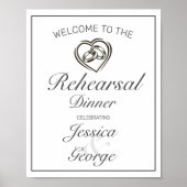 Modern Minimalist Rehearsal Dinner Welcome Sign ポスター (正面)