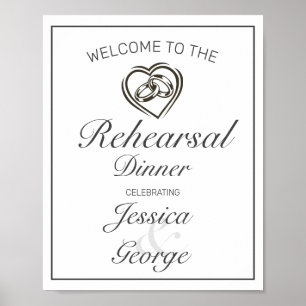 Modern Minimalist Rehearsal Dinner Welcome Sign ポスター
