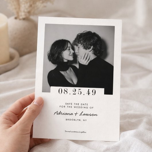 Modern Minimalist Romantic Editorial Photo Wedding セーブザデート