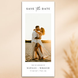 Modern Minimalist Romantic Photo Wedding Bookmark セーブザデート