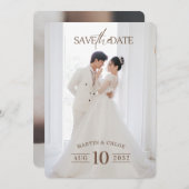 Modern Minimalist Romantic Script Photo Wedding  招待状 (正面/裏面)