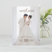 Modern Minimalist Romantic Script Photo Wedding  招待状 (スタンド正面)