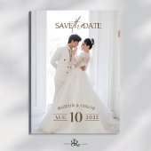 Modern Minimalist Romantic Script Photo Wedding  招待状