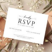 Modern Minimalist RSVP Card with Kindly Script セーブザデート