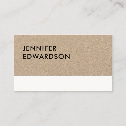 Modern minimalist rustic kraft white professional 名刺 (正面)