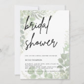 Modern Minimalist Sage Bridal Shower Invitation 招待状 (正面)