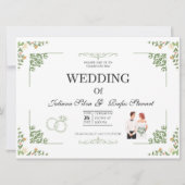 Modern Minimalist Sage Green Arched  Wedding Card カード (正面)