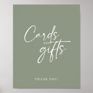 Modern Minimalist Sage Green Boho Cards and Gifts ポスター