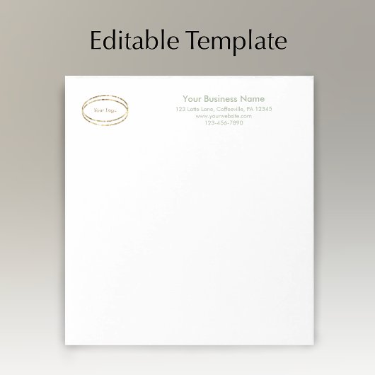 Modern Minimalist Sage Green Custom Business Logo ノートパッド