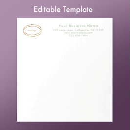 Modern Minimalist Sage Green Custom Business Logo ノートパッド