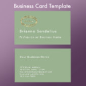 Modern Minimalist Sage Green Logo Professional 名刺