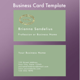 Modern Minimalist Sage Green Logo Professional 名刺