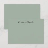 Modern Minimalist Sage Green Script Typography サンキューカード (正面/裏面)