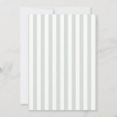 Modern Minimalist Sage Green Stripes Wedding サンキューカード (裏面)