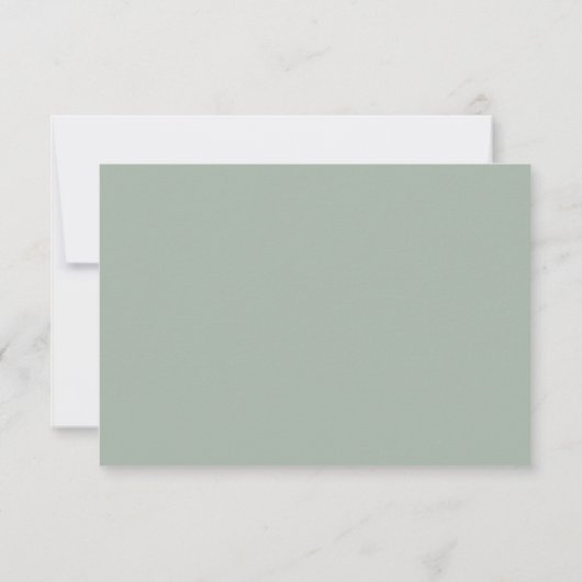 Modern Minimalist Sage Green Wedding  出欠カード (裏面)
