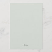 Modern Minimalist Sage Green Wedding 招待状 (裏面)