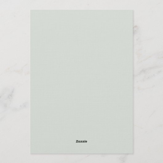 Modern Minimalist Sage Green Wedding 招待状 (裏面)