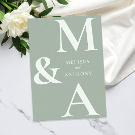 Modern Minimalist Sage Green Wedding 招待状