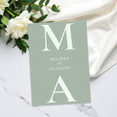 Modern Minimalist Sage Green Wedding 招待状