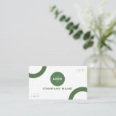 Modern Minimalist Sage Green & White Business Card 名刺 (スタンド正面)