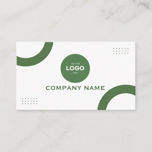 Modern Minimalist Sage Green & White Business Card 名刺 (正面)