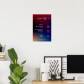 Modern Minimalist Salon Price List Sign for Beauty ポスター (ホームオフィス)