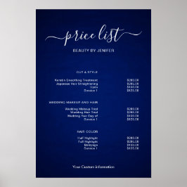 Modern Minimalist Salon Price List Sign for Beauty ポスター