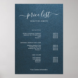 Modern Minimalist Salon Price List Sign for Beauty ポスター