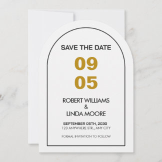 Modern Minimalist Save the Date Card 招待状