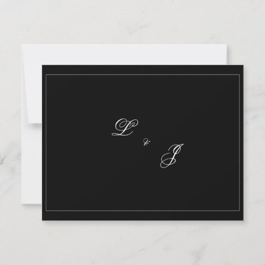 Modern Minimalist Save the Date Wedding Details 出欠カード (裏面)