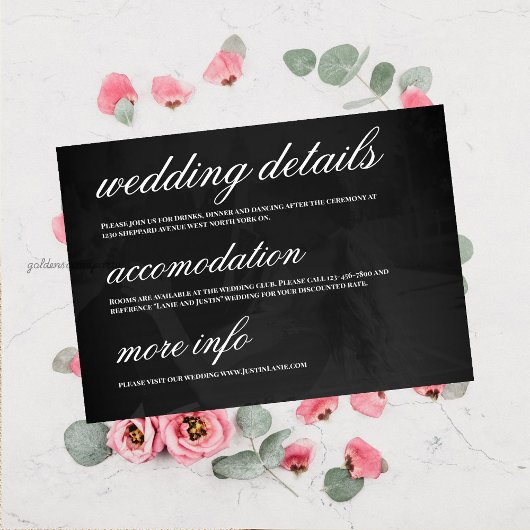 Modern Minimalist Save the Date Wedding Details 招待状