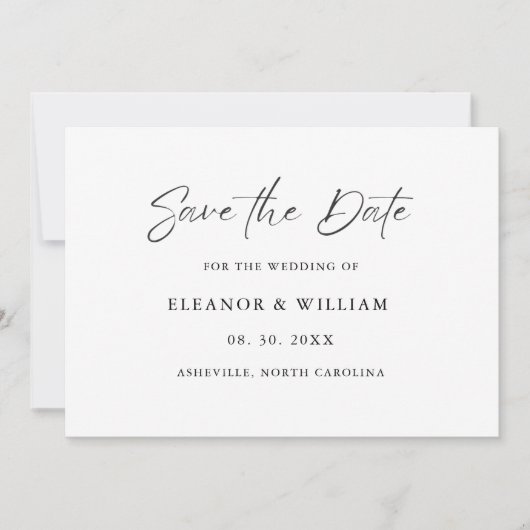 Modern Minimalist Save the Date Wedding Invitation セーブザデート (正面)