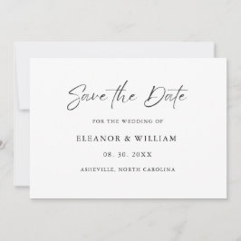 Modern Minimalist Save the Date Wedding Invitation セーブザデート