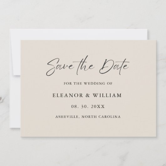 Modern Minimalist Save the Date Wedding Invitation セーブザデート (正面)