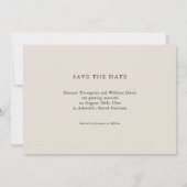 Modern Minimalist Save the Date Wedding Invitation セーブザデート (裏面)