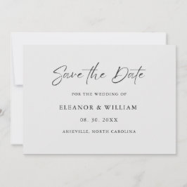 Modern Minimalist Save the Date Wedding Invitation セーブザデート