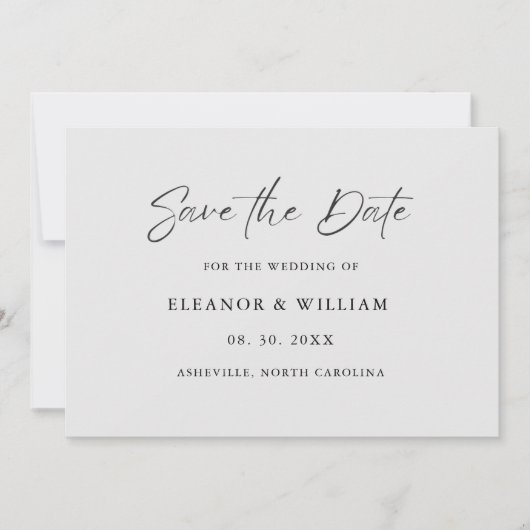 Modern Minimalist Save the Date Wedding Invitation セーブザデート (正面)