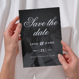 Modern Minimalist Save the Date Wedding Photo 招待状